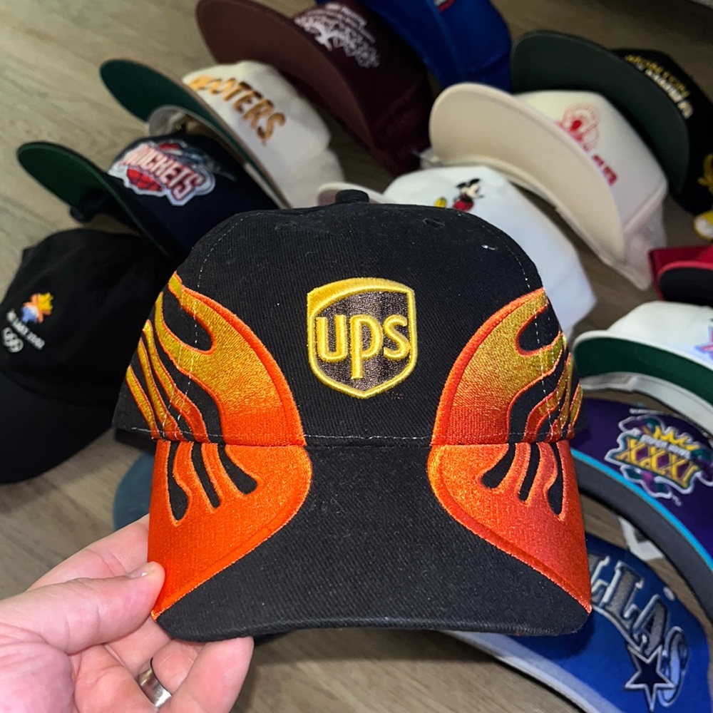 Vintage nascar hat UPS flames
